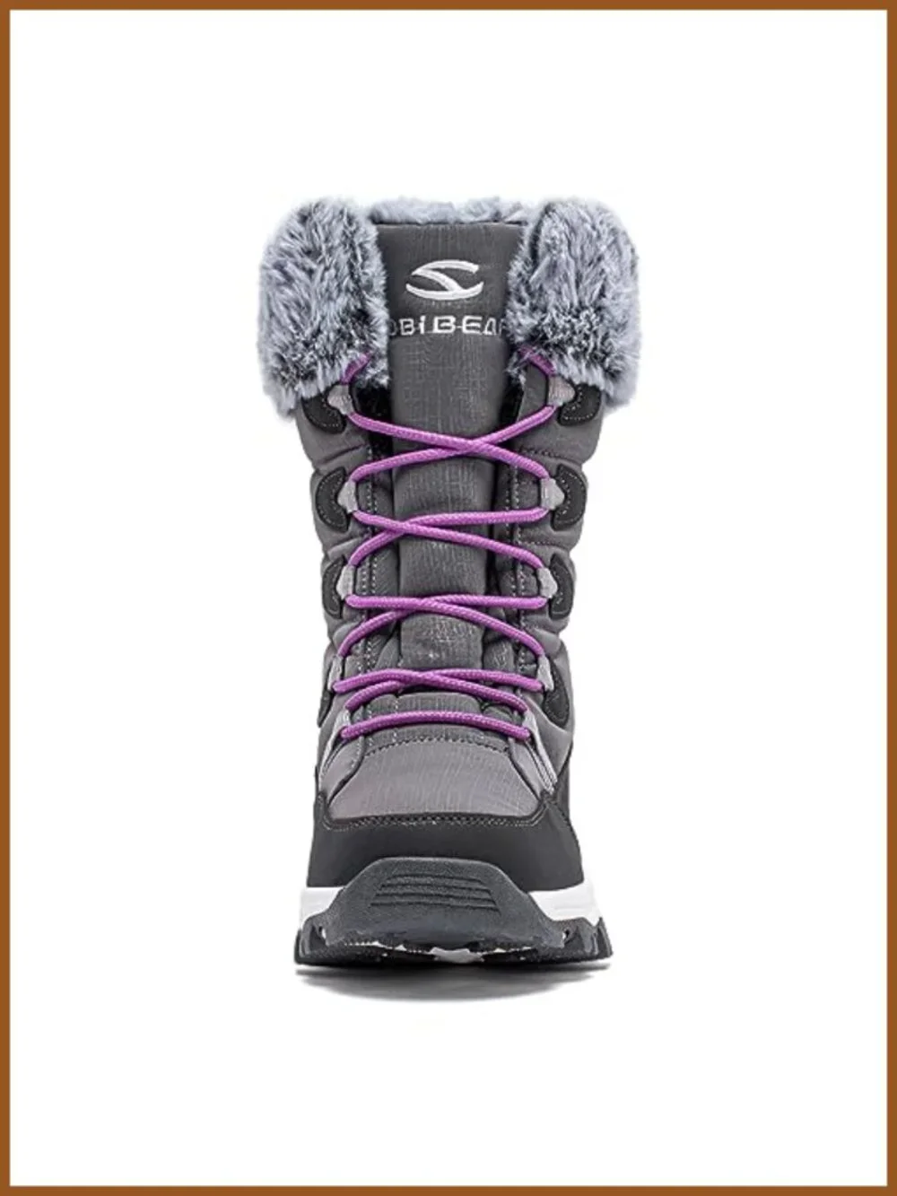 Kids Waterproof Snow Boots Faux Fur Lined Mid-Calf Winter Boots